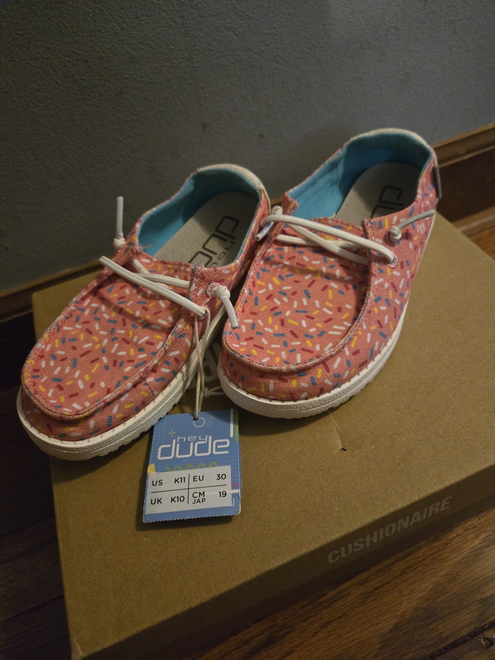 Hey Dude Kids' Pink Sprinkle Slip-On Shoes